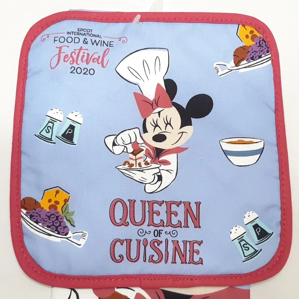 Disney Minnie Mouse‎ Epcot Food and Wine Festival 2020 Pot Holder Towel Set
